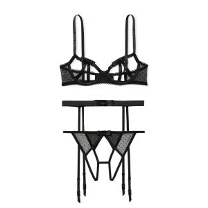 Комплект Very Sexy Open Cup Demi Bow Unlined Balconet Black Set