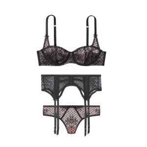 Комплект Dream Angels Unlined Dot Black Lace Bra Set