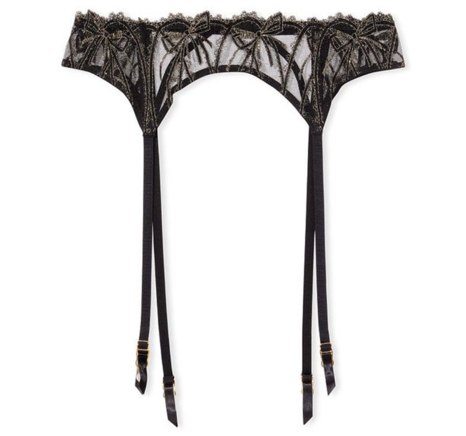 Комплект Very Sexy Black Gold Lace Embroidered Push Up Bra