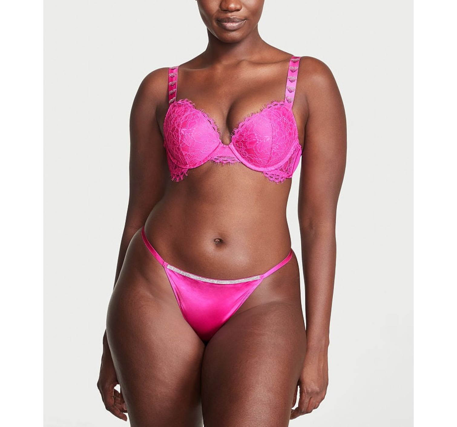 Трусики V-Hardware Fuschia Frenzy Shine V-String Panty