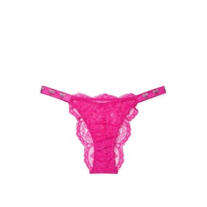 Трусики Shine Strap Fuschia Frenzy Lace Brazilian Panty