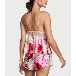 пижама Stretch Lace & Satin Cami Set Pink Blossom  