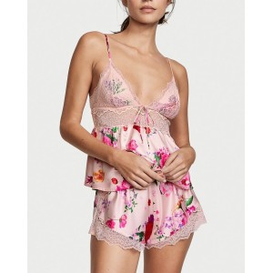 пижама Stretch Lace & Satin Cami Set Pink Blossom  
