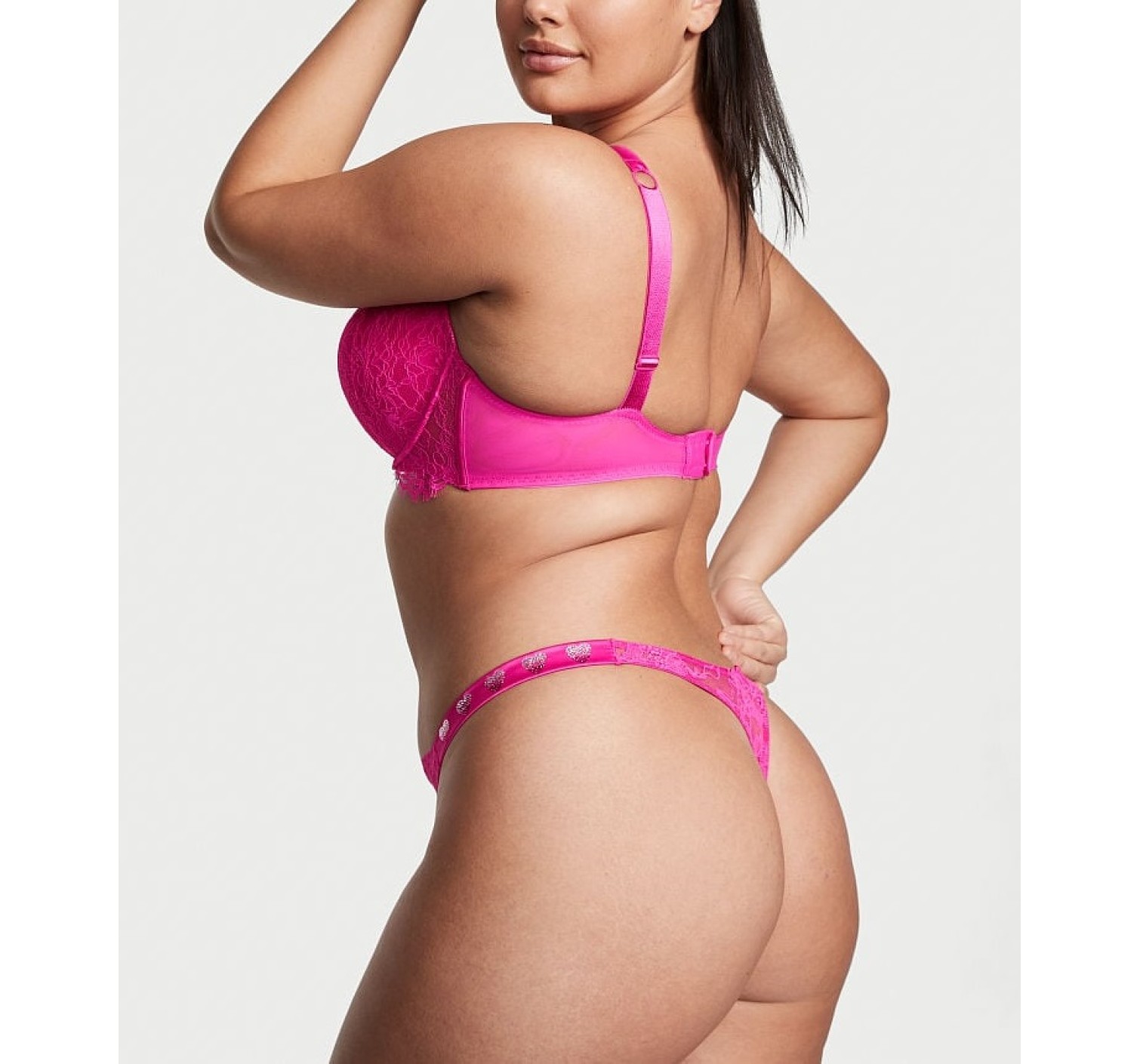 Трусики Smooth Lace Fuschia Frenzy Shine Strap Thong Panty