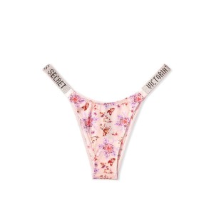 Трусики Shine Strap Floral Logo Brazilian panty 