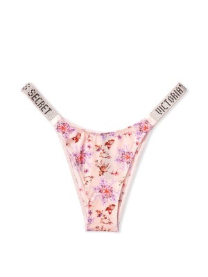 Трусики Shine Strap Floral Logo Brazilian panty