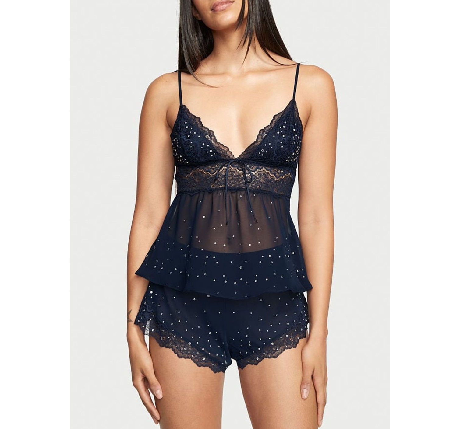 Стильна піжама Stretch Lace Chiffon Cami Set