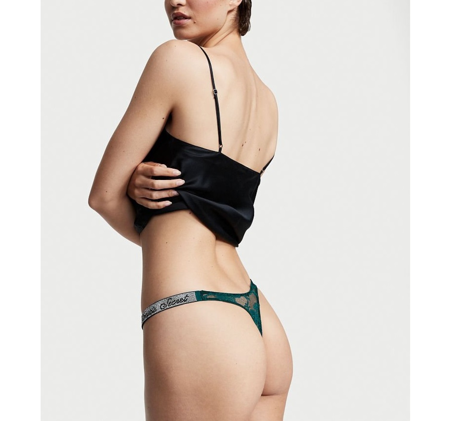 Трусики Bombshell Shine Strap Thong Panty Deepest Green