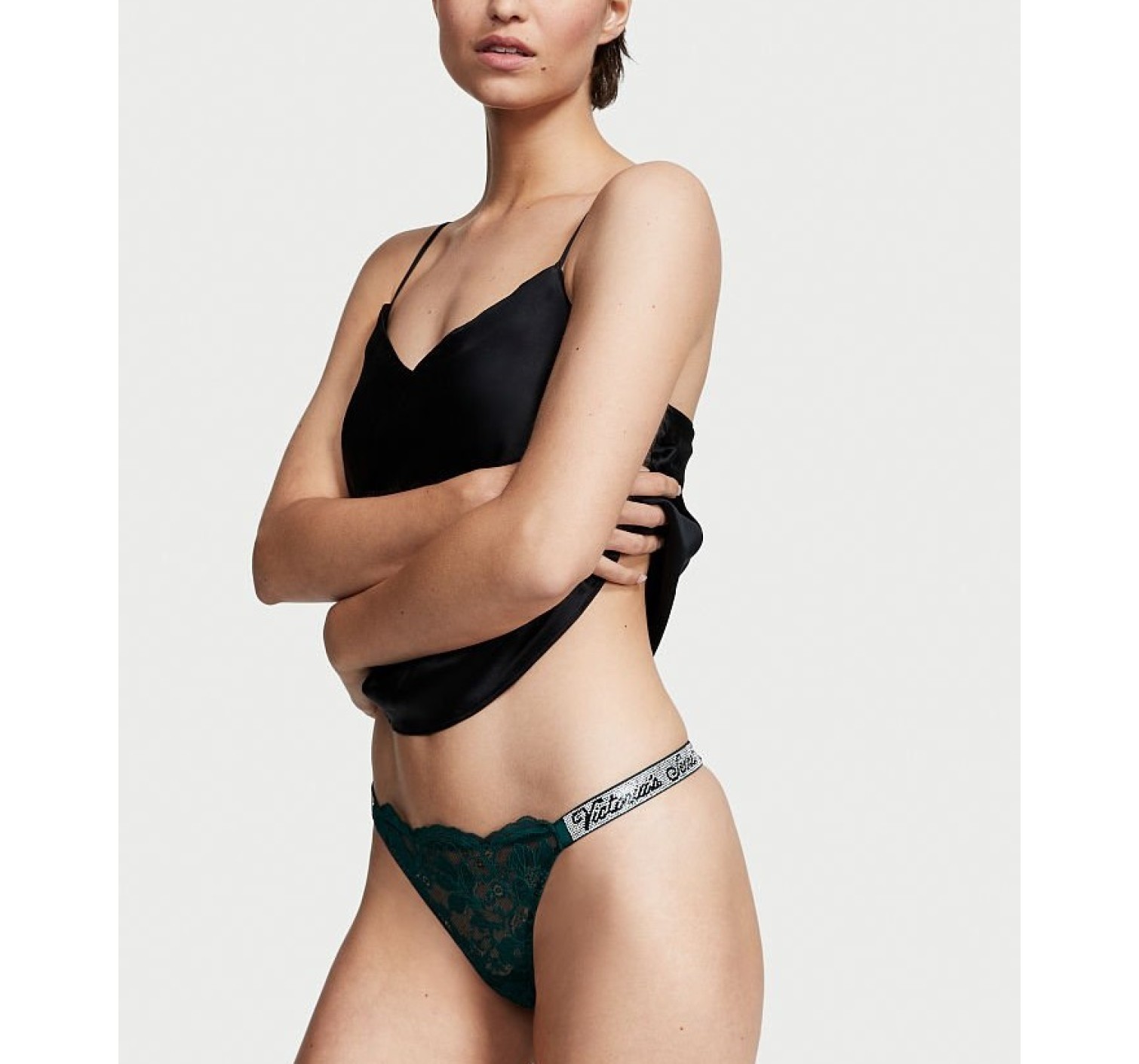 Трусики Bombshell Shine Strap Thong Panty Deepest Green