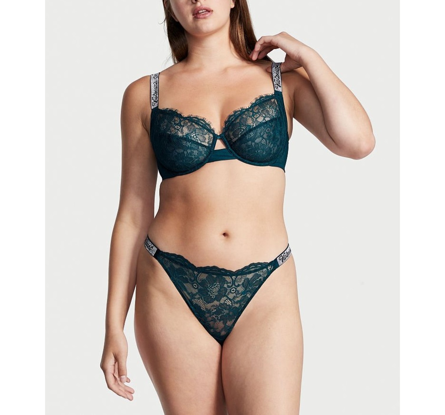 Трусики Bombshell Shine Strap Thong Panty Deepest Green