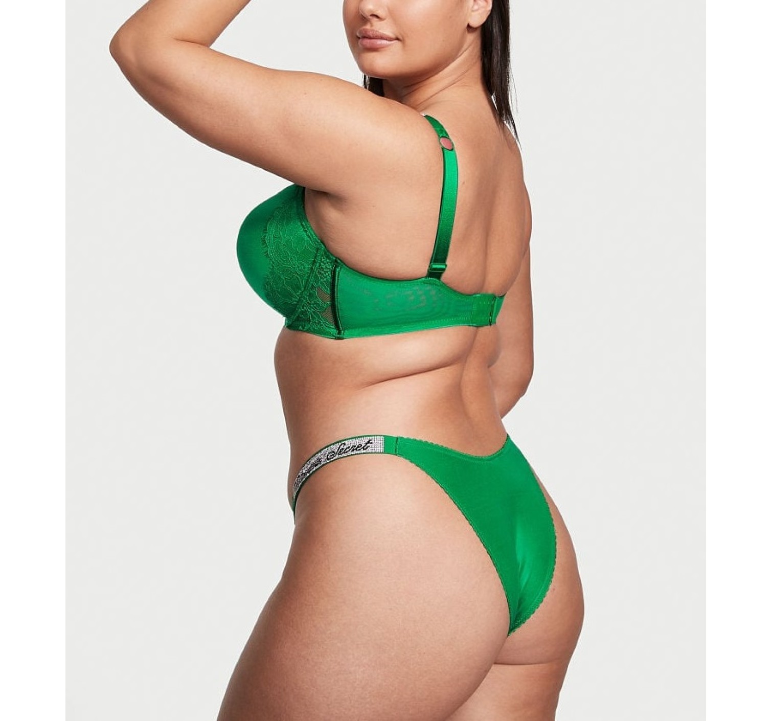 Трусики Shine Strap Lace Brazilian Panty Verdant Green