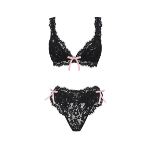 Комплект VS For LOVE & LEMONS Noelle Lace Bra Black Set