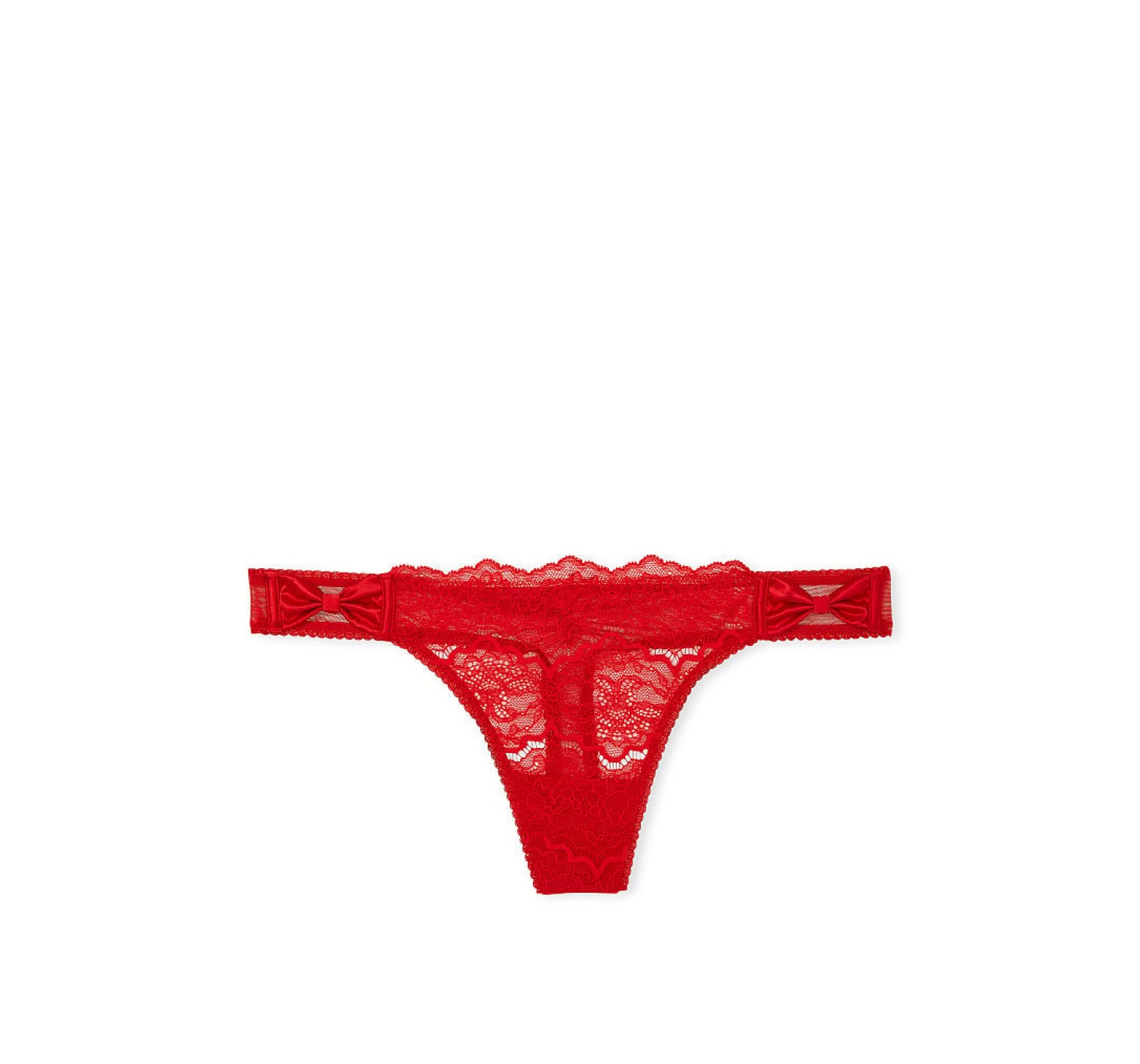 Трусики Lipstack Red Satin Bow Lace Thong Panty