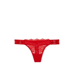 Трусики Lipstack Red Satin Bow Lace Thong Panty