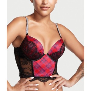 Комплект Bombshell Add-2-Cups Push-Up Corset Top Lacy Plaid