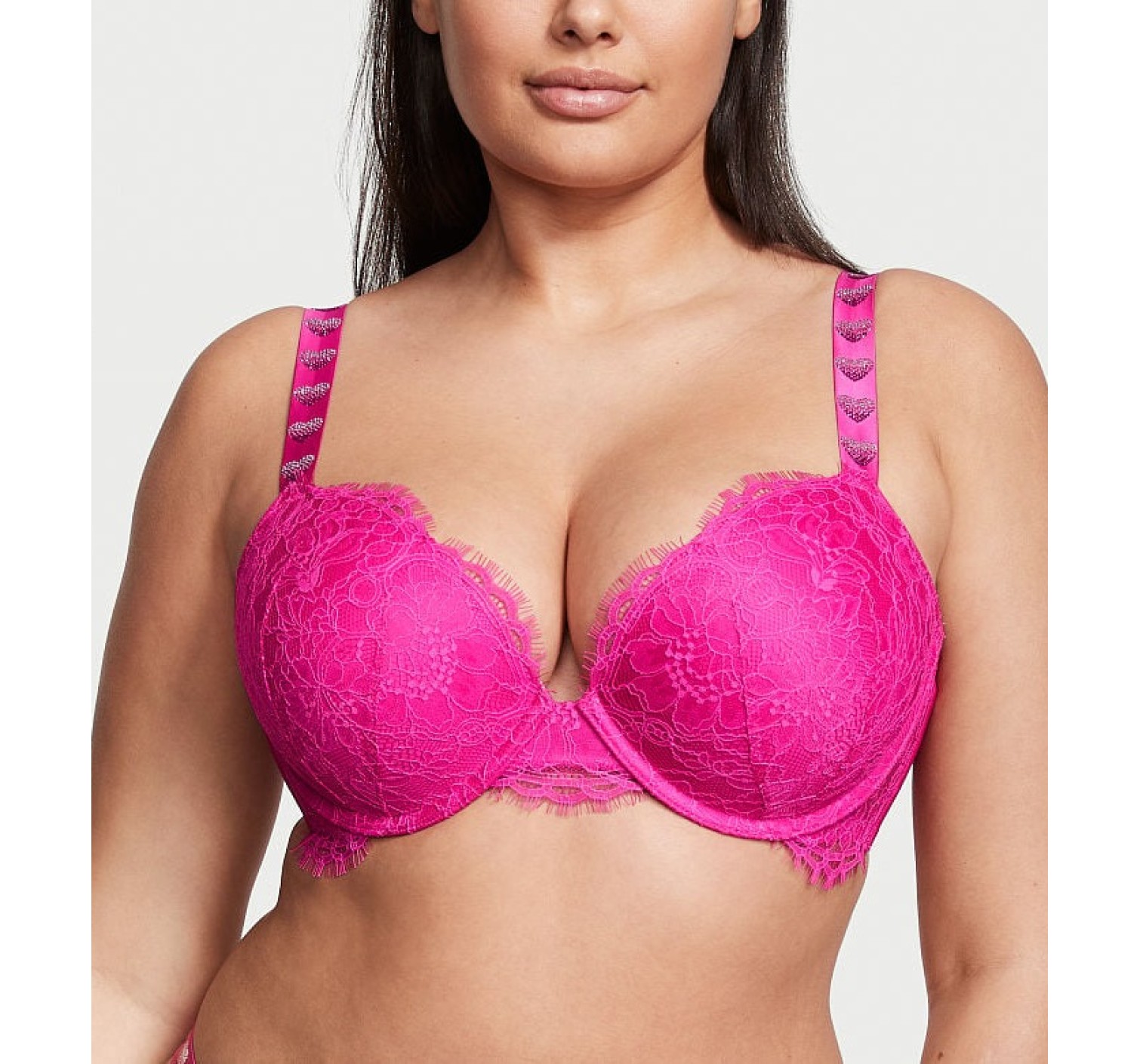 Комплект Shine Strap Lace Fuchsia Frenzy Push-Up Bra Set