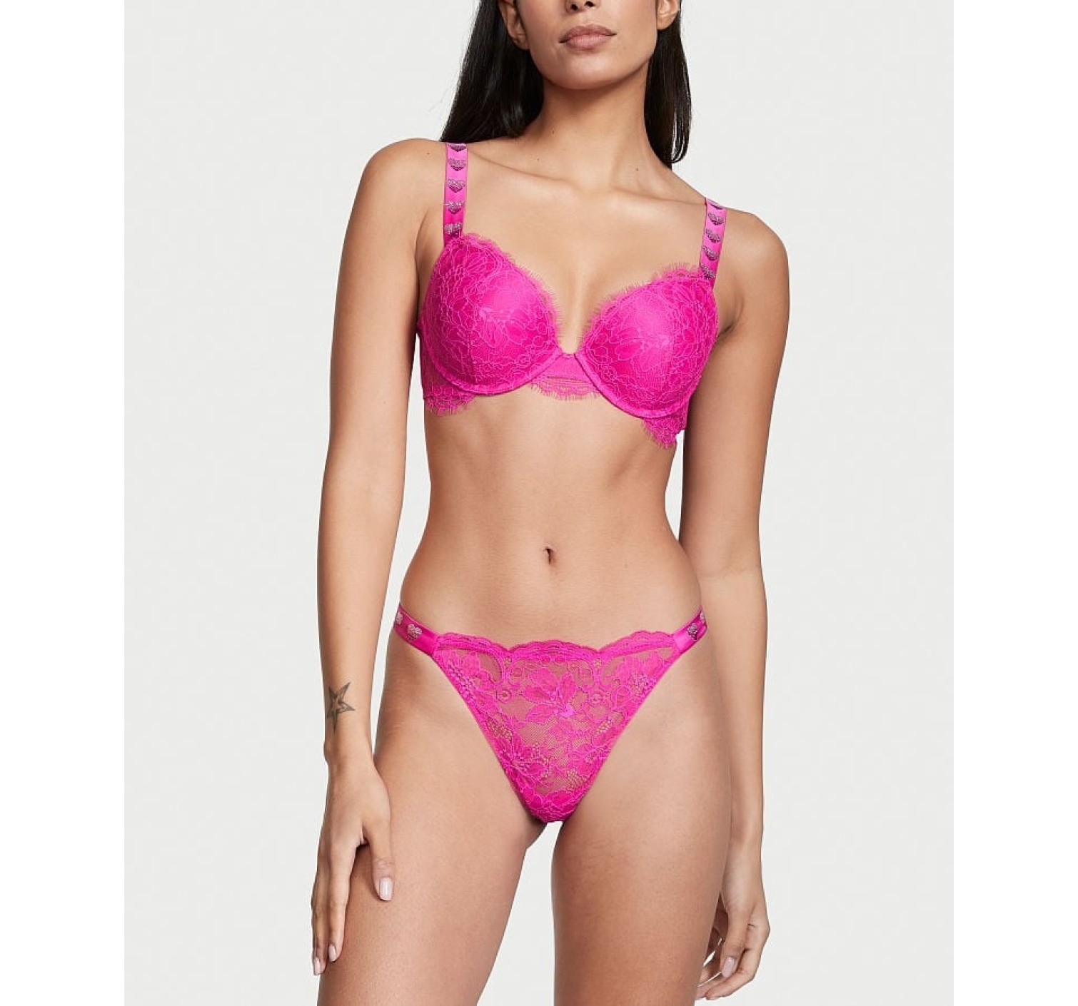 Комплект Shine Strap Lace Fuchsia Frenzy Push-Up Bra Set