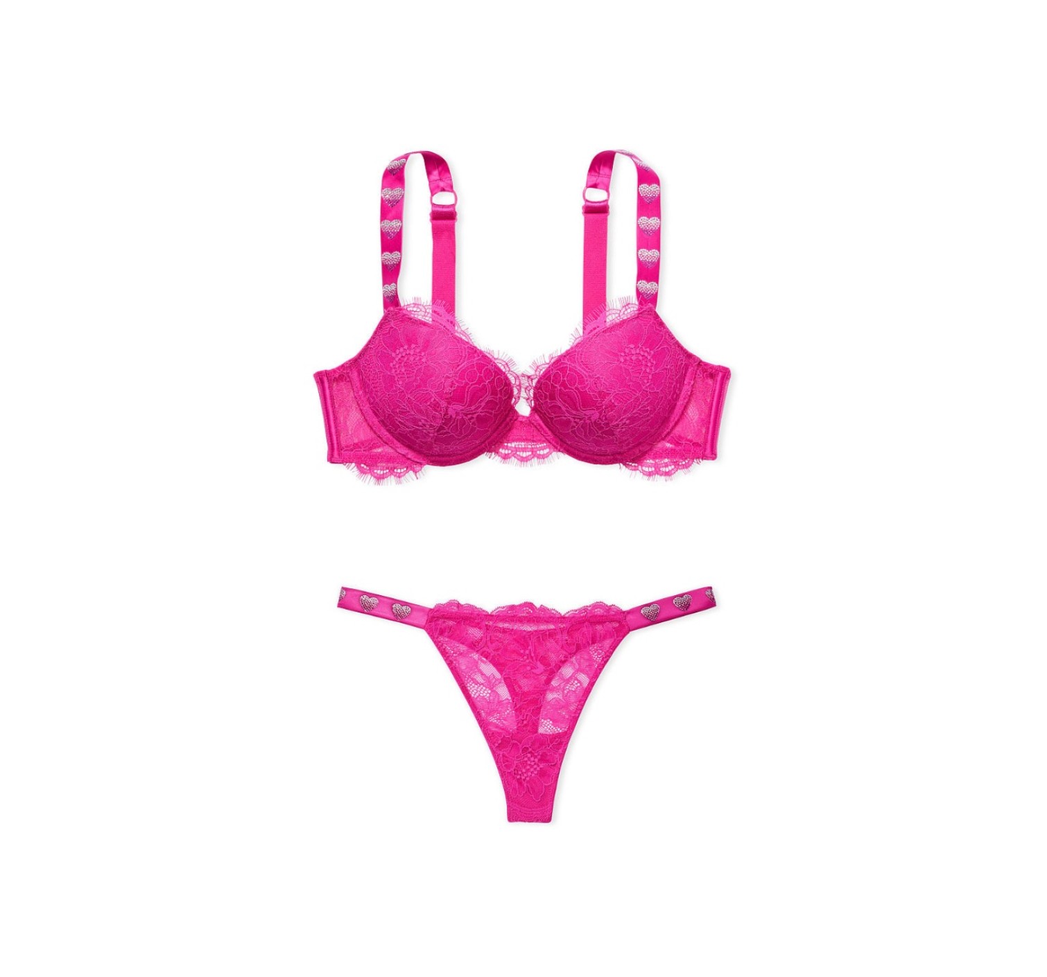 Комплект Shine Strap Lace Fuchsia Frenzy Push-Up Bra Set