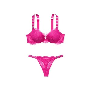 Комплект Shine Strap Lace Fuchsia Frenzy Push-Up Bra Set