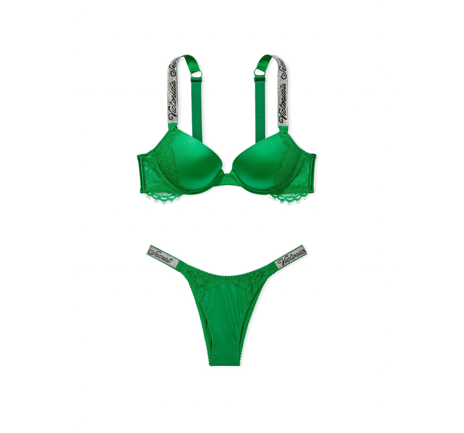 Комплект Shine Strap Push-Up Bra Verdant Green