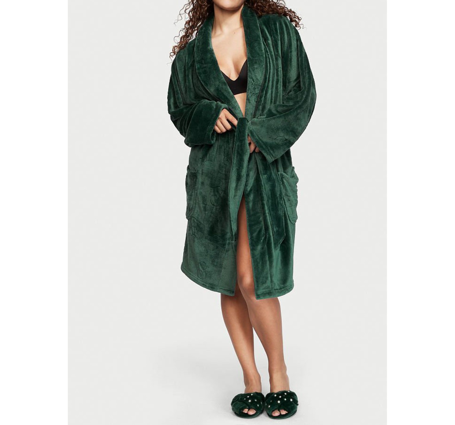 Халат Short Cozy Robe Green Logo