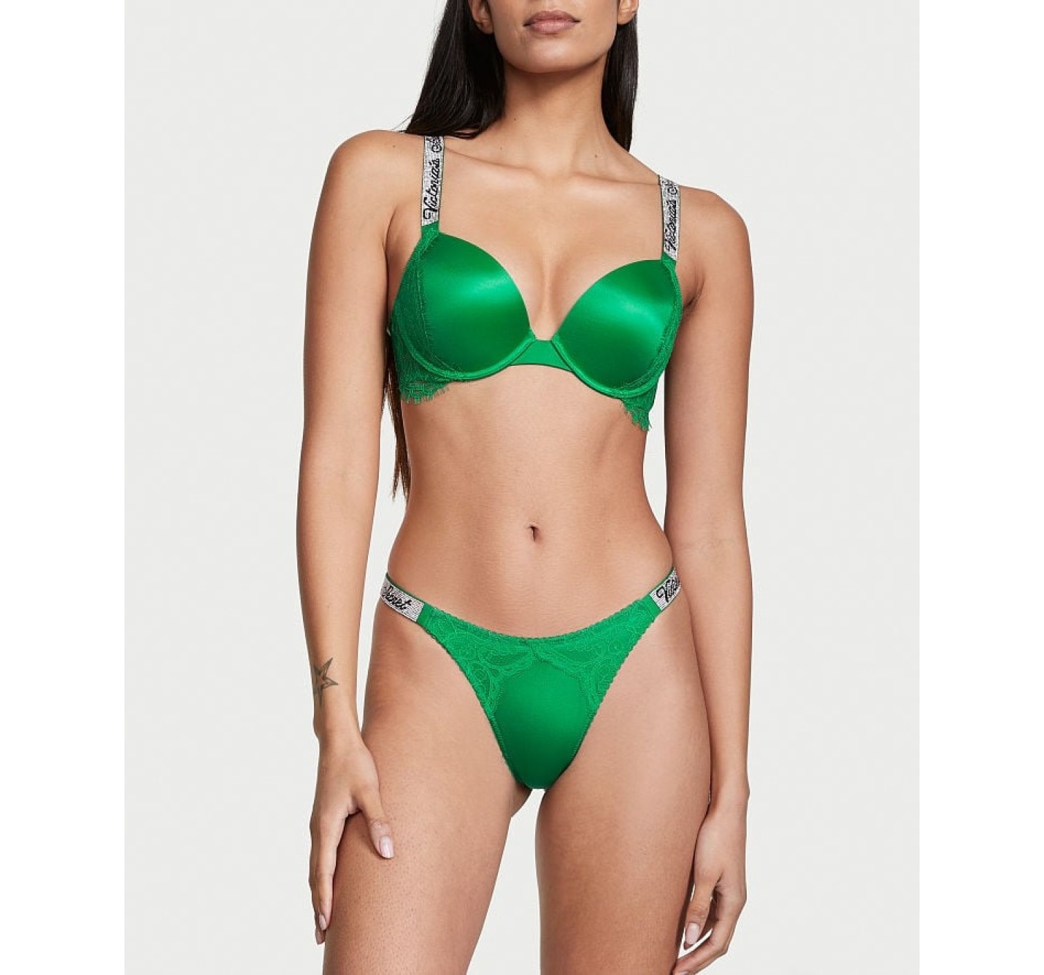 Комплект Shine Strap Push-Up Bra Verdant Green