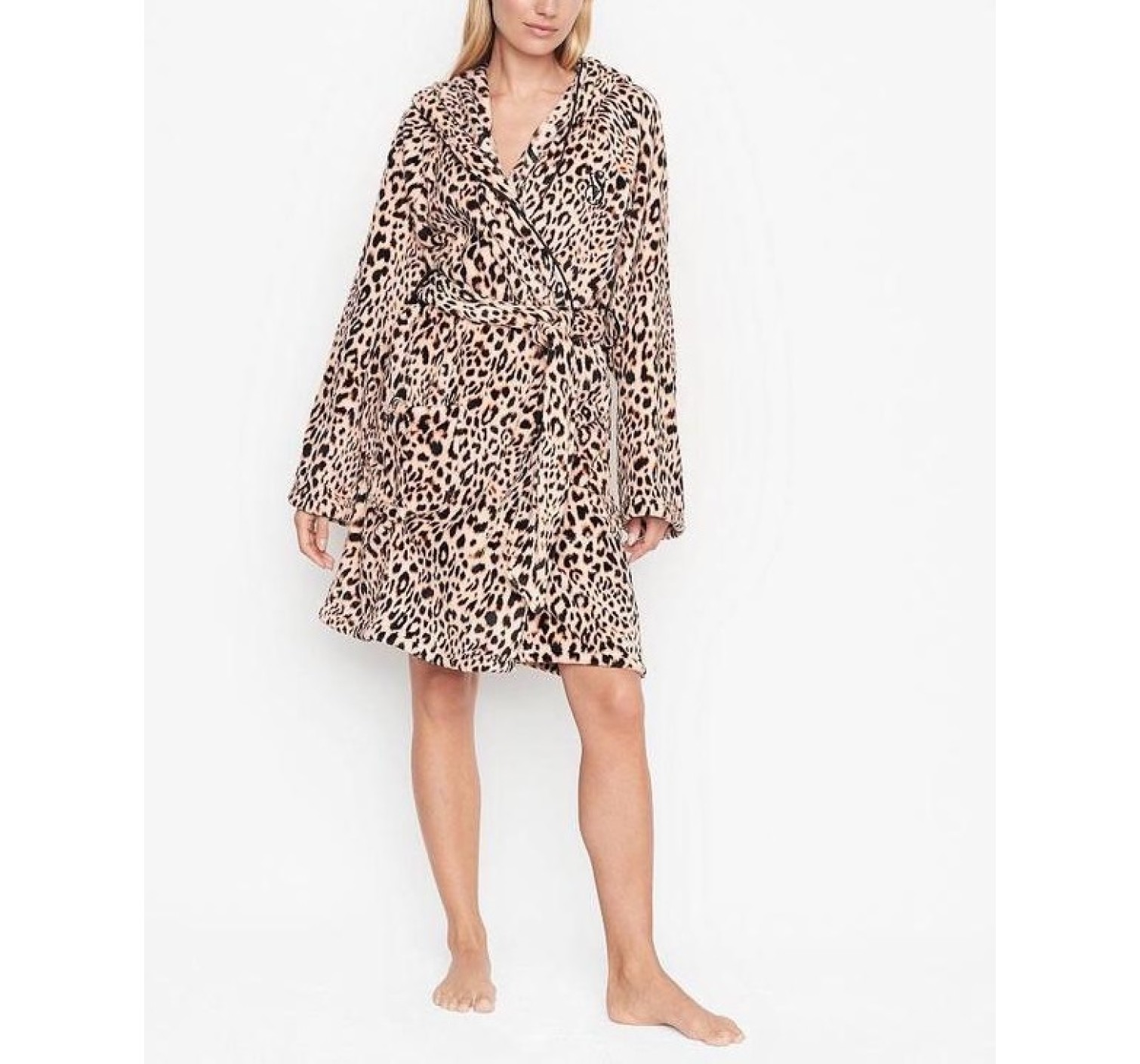 Халат Hooded Short Cozy Robe Leopard