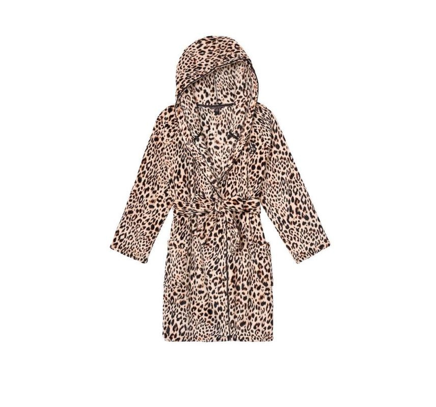Халат Hooded Short Cozy Robe Leopard