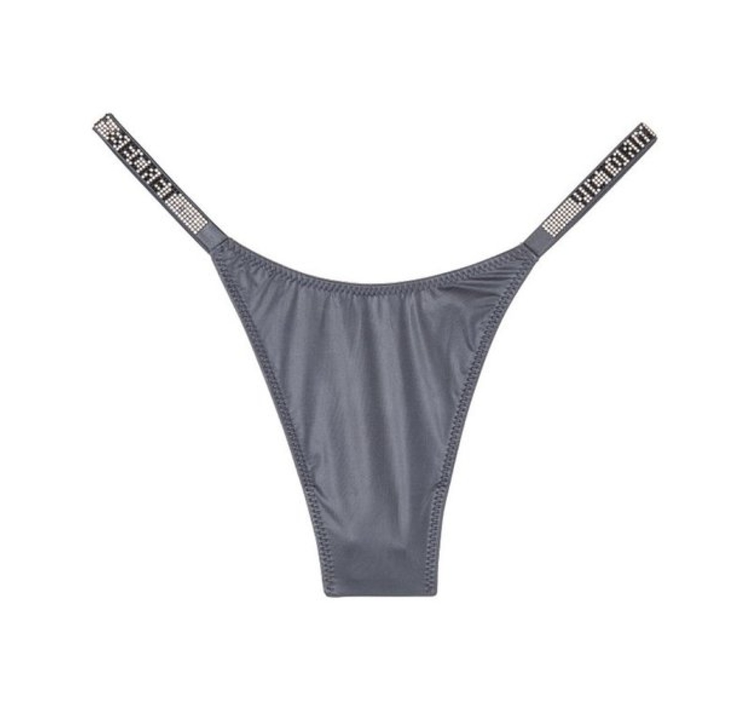 Трусики Grey Skinny Logo Shine strap thong panty