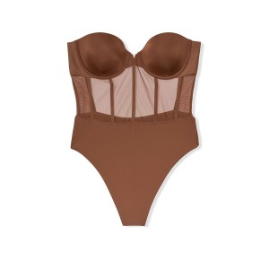 Боди Victoria’s Secret  Sexy illusions Warm Brown Teddy