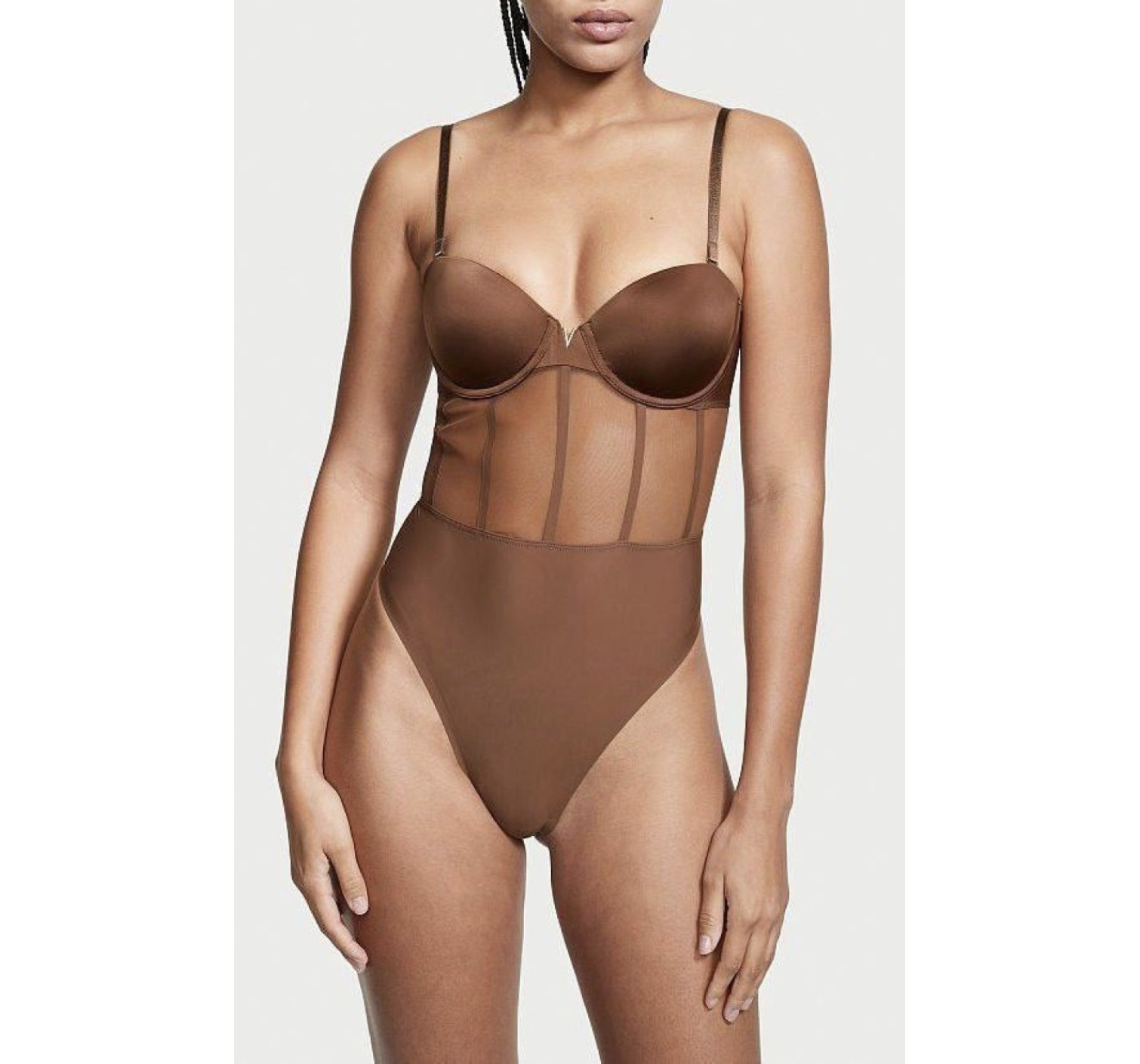 Боди Victoria’s Secret  Sexy illusions Warm Brown Teddy
