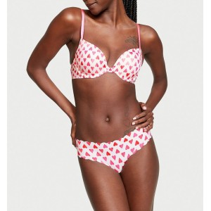 Комплект White Push-up Bra Heart print Set