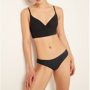 Трусики PINK No show Cotton Thong panty Black