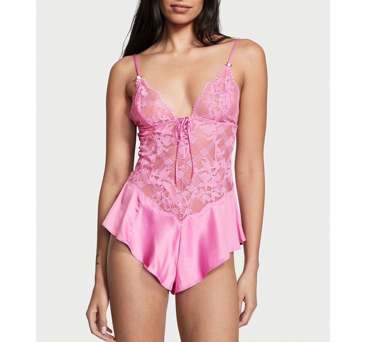 Ромпер Lattice Lace Romper LILAC CHIFFON