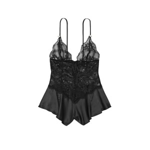 Ромпер Lattice Lace Romper Black