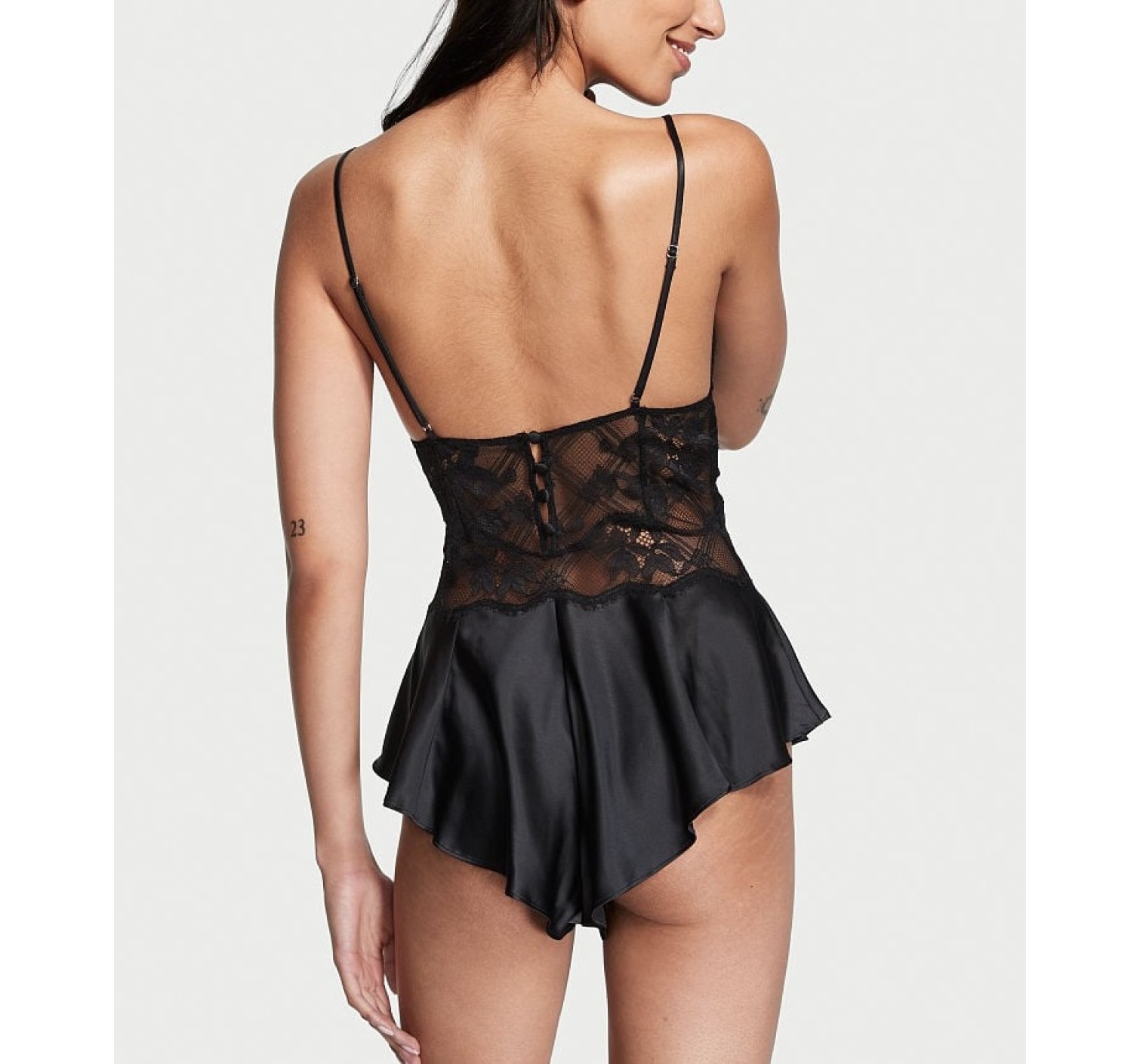 Ромпер Lattice Lace Romper Black