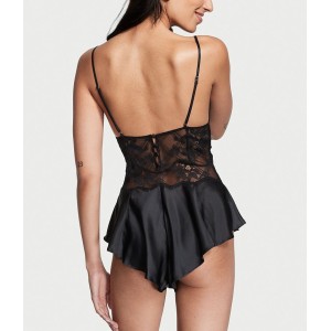 Ромпер Lattice Lace Romper Black
