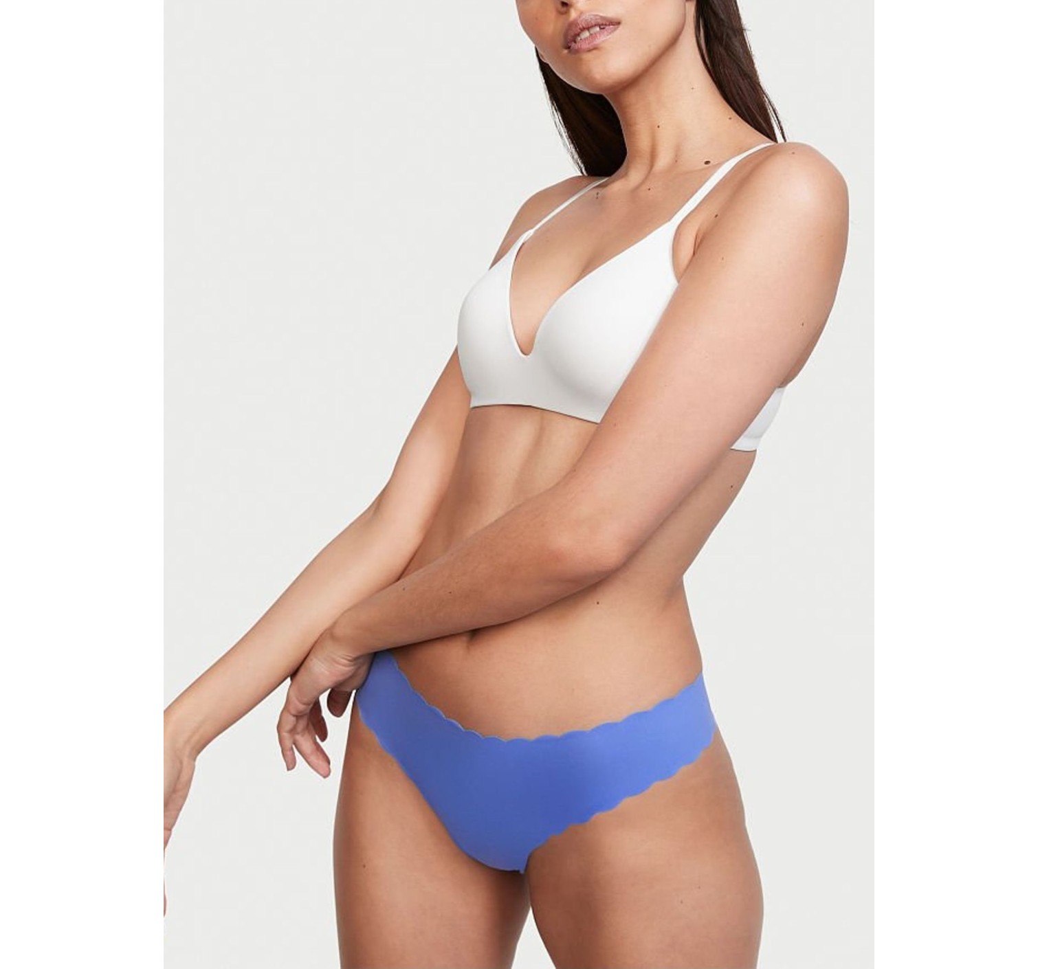 Трусики No Show Thong Panty Ruffle Blue