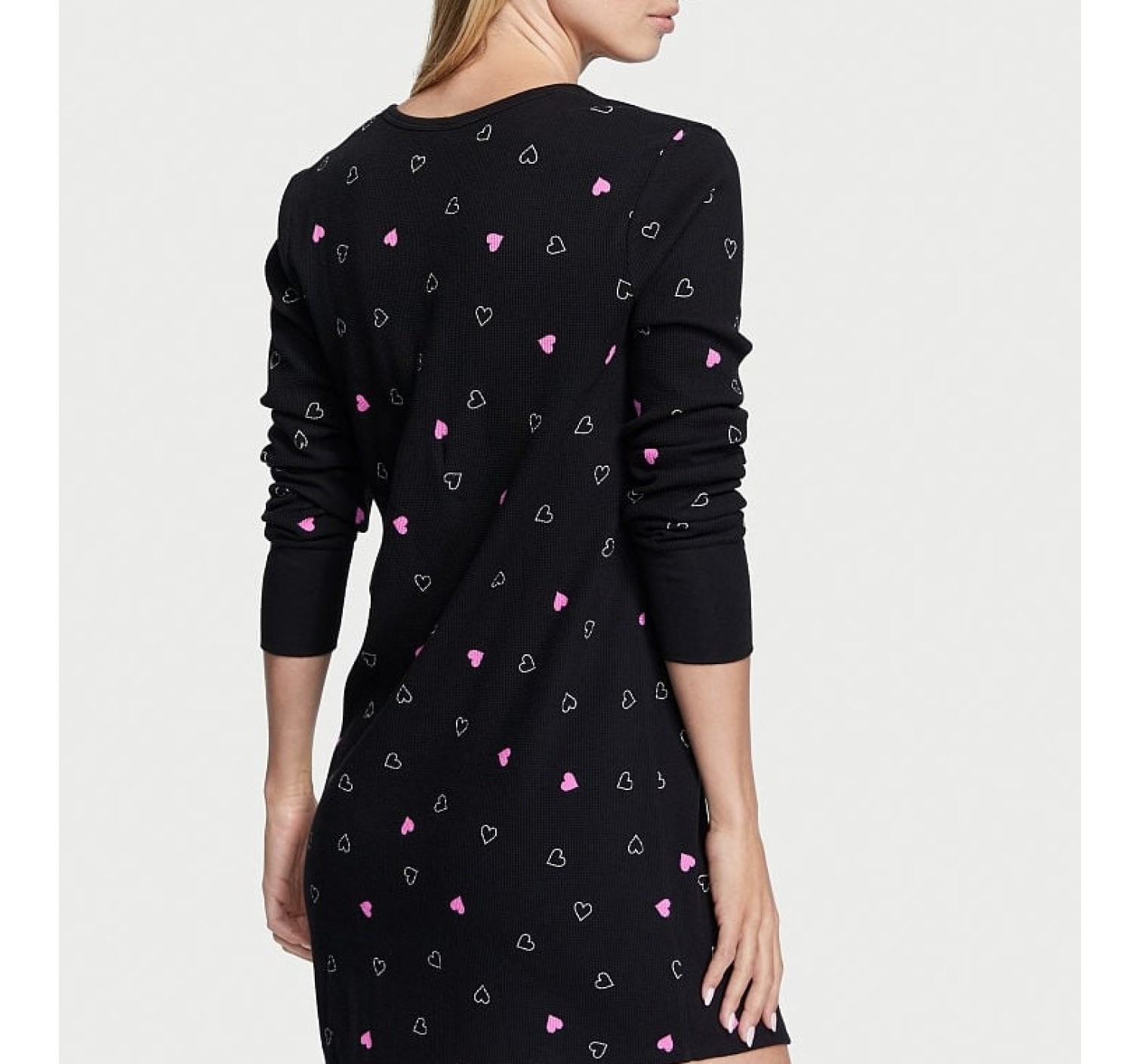 Ночная рубашка Thermal Sleepshirt black Mini Heart Print
