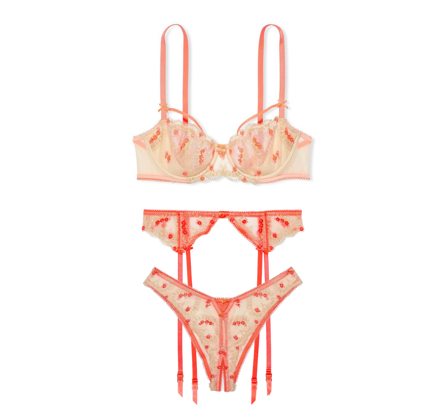 Комплект Wicked Unlined Heart Embroidery Balconette Bra Set