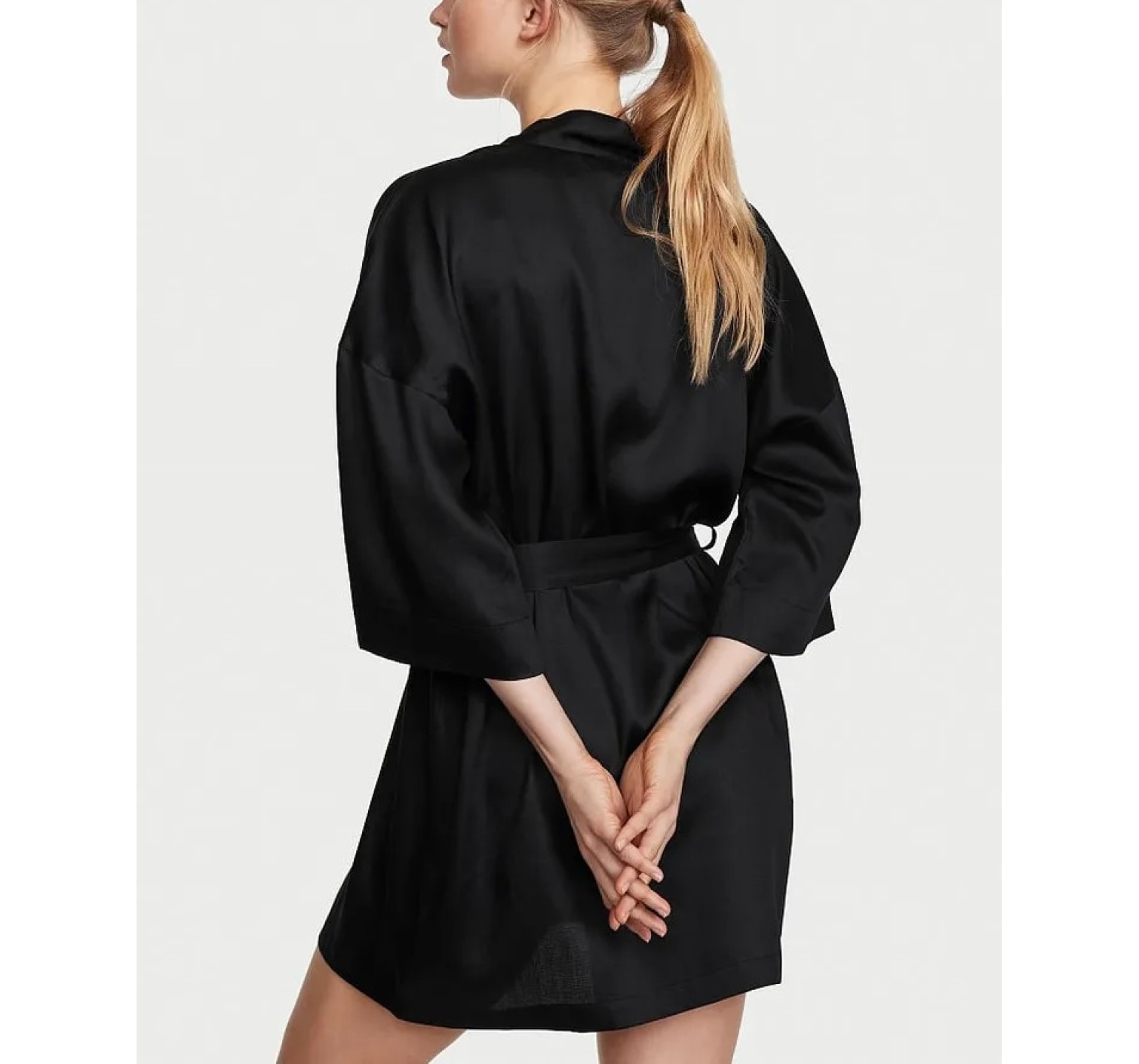 Халат Tencel Short Black Robe 
