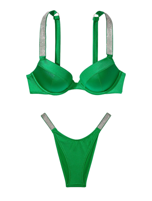 Купальник Shine Strap Sexy Tee Push-Up Bikini Verdant Green
