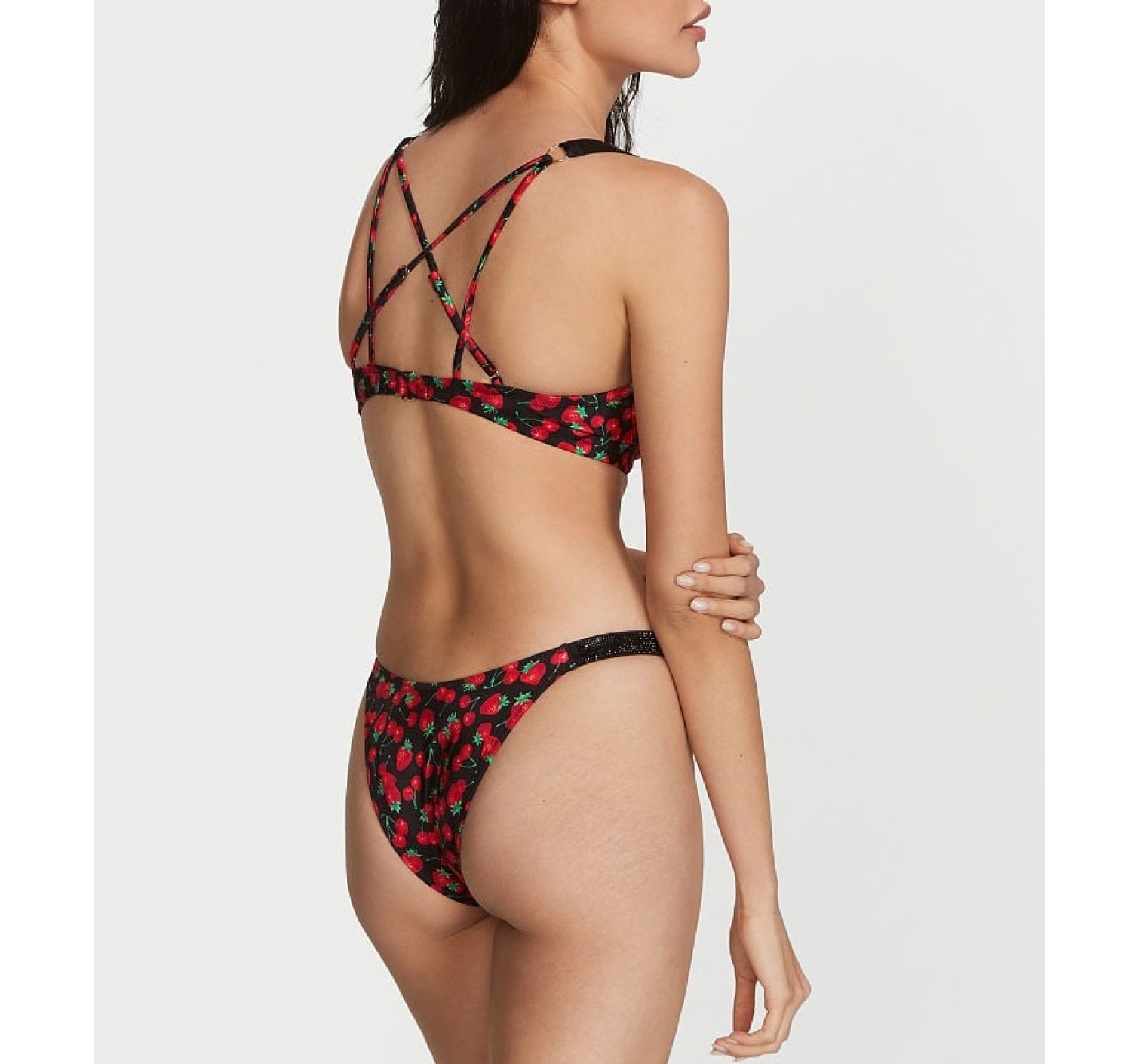 Купальник Shine Strap Sexy Tee Push-Up Bikini Mixed Berry Set