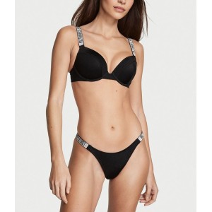Купальник Shine Strap Sexy Tee Push-Up Bikini Black Set