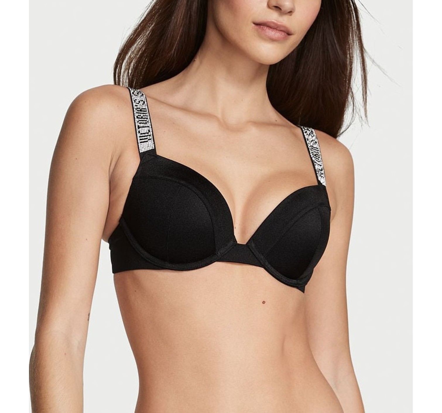 Купальник Shine Strap Sexy Tee Push-Up Bikini Black Set
