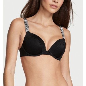 Купальник Shine Strap Sexy Tee Push-Up Bikini Black Set