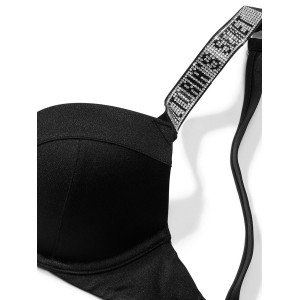 Купальник Shine Strap Sexy Tee Push-Up Bikini Black Set