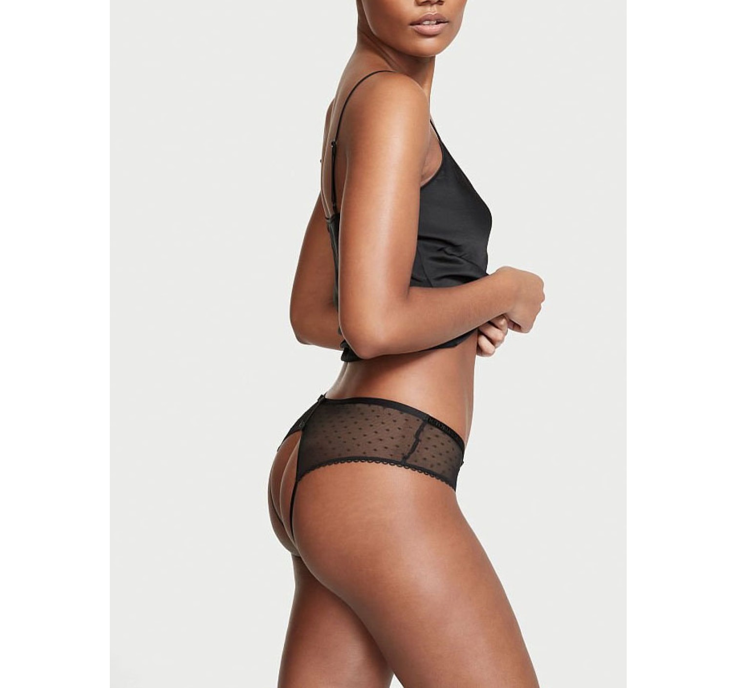 Комплект Very Sexy Open Cup Demi Bow Unlined Balconet Cheeky Black Set