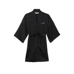 Халат Tencel Short Black Robe 