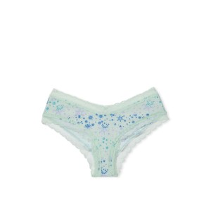 Трусики Lace Waist Cotton Cheeky panty Green Snowflake